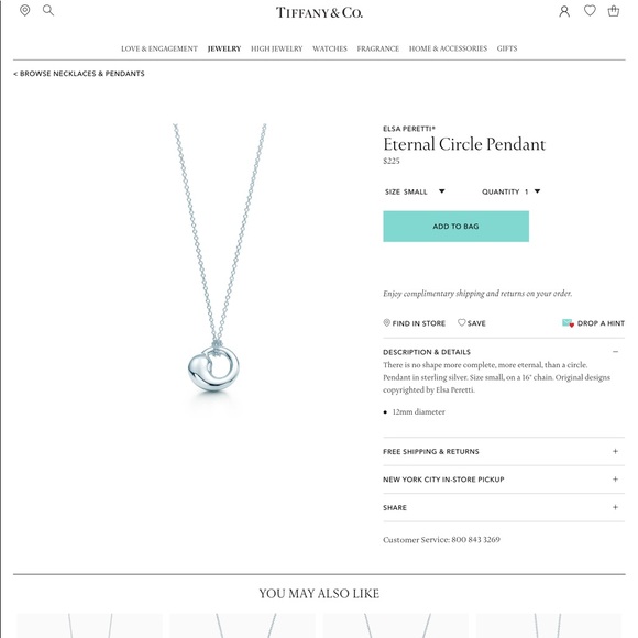 Jewelry - Tiffany and Co. Authentic Eternal Circle necklace